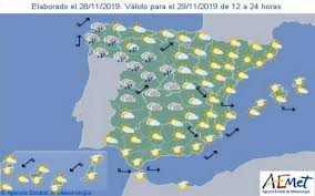 El tiempo en bizkaia, gipuzkoa, álava (comunidad autónoma de euskadi) y navarra. Aemet Pronostico Del Tiempo En Espana Hoy 29 De Noviembre De 2019