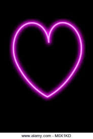 Neon Bright Pink Heart On Plain Black Background Stock Image Pink Heart Background Plain Black Background Bright Pink Hearts