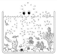 Dibujo De Unir Puntos De Un Pulpo Dibujo Para Colorear E Imprimir Dibujos Puntos Colorear Por Numeros