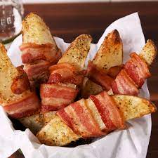 Bacon Wrapped Parmesan Potatoes Video Recipe Video Appetizer Recipes Recipes Food