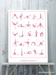 Pink Flamingo Yoga Pose Poster With 25 Asanas 18 X 24 Poster Yoga Poster Pink Flamingos Flamingo