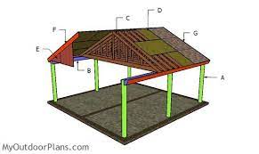 Gable carports are made with a sloping roof, which can be designed to perfectly match the style of your home. 2 Car Gable Carport Roof Plans Myoutdoorplans Free Woodworking Plans And Projects Diy Shed Wooden Playhouse Wooden Carports Carport Plans Carport Designs