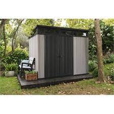 Keter berging manor pent 64 storage shed. Keter Artisan 9x7ft Outdoor Plastic Garden Storage Pent Shed Grey Metal Storage Sheds Plastic Storage Sheds Outdoor Storage Solutions