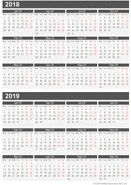 2018 2019 Calendar Free Printable Two Year Pdf Calendars By Free Printable Calendar 2018 With Holidays Free Printable Calendar Calendar Pdf Printable Calendar