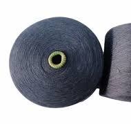 Black 1 Ply Polyester Melange Yarn, Count: 20