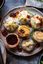 Chinese Mushroom Dumplings With Sweet Chili Ginger Sesame Sauce Half Baked Harvest Recipe In 2020 Food Vegetarian Dumpling Recipes