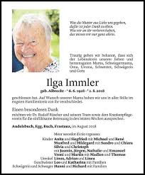 Todesanzeige Fur Ilga Immler Vom 09 08 2018 Vn Todesanzeigen Todesanzeigen Spruche Trauerspruche Texte Fur Traueranzeigen