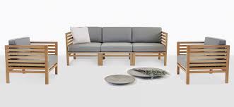 A Fun Modern Take On Teak Outdoor Furniture The Spa Teak Outdoor Furniture Collection Is Linear Patio Furnishings Deep Seating Furniture Teak Furniture Set