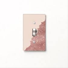 Girly Modern Rose Gold Glitter Blush Pink Split Light Switch Cover Light Switch Covers Light Switch Blush Pink