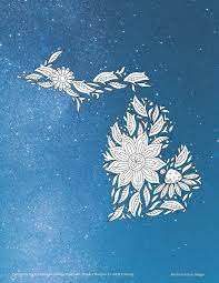 Flowers by anna's best boards. Galaxy Michigan Notebook College Ruled With Flowers Margins For Adult Coloring Grunduls Design Anna 9781798811757 Amazon Com Books