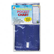 Carson Dellosa Publishing Scheduling Pocket Chart With 16 Cards Guide Hanging Grommets 12 X 33 Cdpcd5615