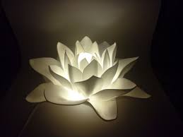 White Lotus Flower Lamp Ooak As Wedding Decor Night Light Lamp Etsy Flower Lamp White Lotus Flower Flower Lights