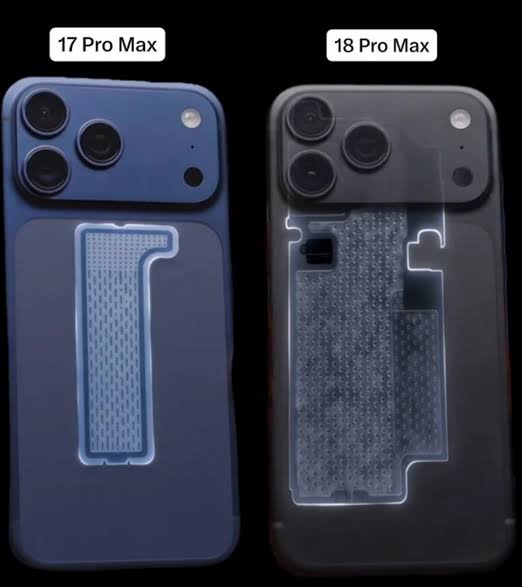 📱 iPhone 17 Pro Max vs. iPhone 18 Pro Max Just look at the incredible  difference in vapor chamber size. 😳 Apple appears to be taking thermal  management to another level with