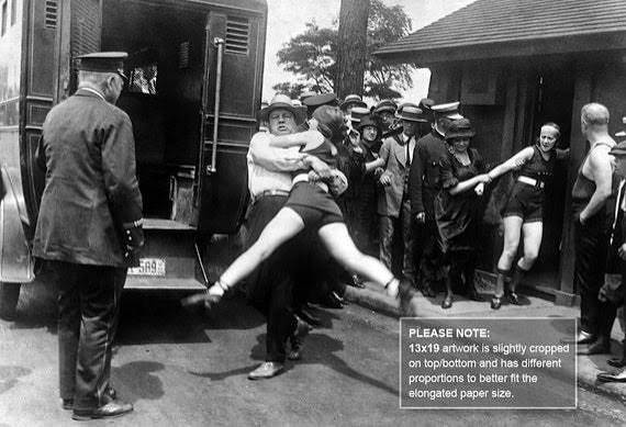 Buy 1920s Bathing Suit Arrest Photo Print - Vintage Chicago Morality Raid Wall Art Online in India - Etsy
