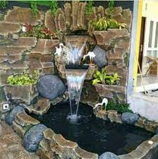 Beri dinding pembatas 4cm pada pinggiran undakan. Jasa Pembuatan Kolam Ikan Air Terjun Relip Konstruksi Dan Taman 814846804