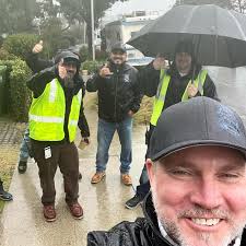 Rainy day with the crew