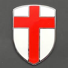Alfa romeo's car logo is made in round shape which surrounds a heraldic red cross in the left half, a huge snake eating a man in the right half and an 'alfa romeo' lettering located at the top of the circle. Crusader Enamel George Cross Badge Self Adhesive Car Builder Car Builder Kit Classic Car Parts Specialist