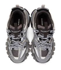 A mixed media design defines this pair of sneakers with logo details. Balenciaga Rubber Track Trainers In Grey Gray For Men Lyst