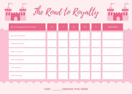 Pink Castle Princess Reward Chart Templates By Canva