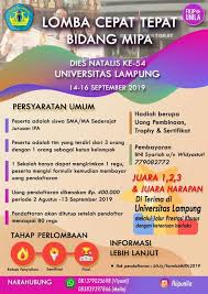 Berkaitan dengan acara tersebut, dimohonkan untuk bapak/ibu berkenan melengkapi informasi. Dies Natalis Ke 54 Unila Gelar Lct Bidang Mipa Portal Berita Pendidikan Aktual Terpercaya Potretpendidikan Com