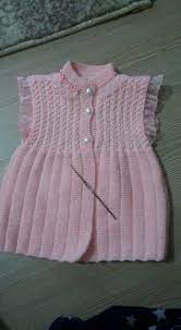 Pembe Incili Orgu Kiz Cocuk Yelek Knitting Girls Baby Knitting Patterns Baby Sweaters