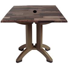 Our selection of square table tops provides you with the best possible range of options from which to choose. Grosfillex 32 Atlanta Square Table W Umbrella Hole Shiplap