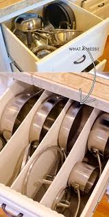 See more ideas about kitchen stand, standing pantry, kitchen pantry cabinets. Divide A Deep Drawer With Pieces Of Plywood To Create Cubbies For Your Pots A Kitchen Organization Diy Kitchen Drawer Organization Kitchen Cabinet Organization