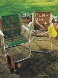Go Team Play Ball Macrame Chairs 1970s Sports Macrame Etsy In 2020 Patterned Chair Macrame Chairs Patio Lawn Chairs