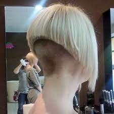 Quite An Extreme Bob With The Back Buzzed Quite Short And Also High Up Wonder If She Liked It Short Hair Styles Pixie Short Bob Haircuts Short Hair Styles