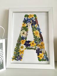 Personalised Girls And Boys Bedroom Decor Pressed Flowers In Frame Floral Letter Frame New Baby Annou Pressed Flowers Pressed Flowers Diy Pressed Flower Crafts