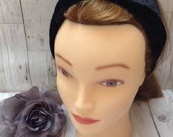 Black Velvet Twisty Turban 1940s Earwarmer, Stretchy Vintage Style  Headband, Rockabilly Land Girl Reenactment Head Band Yoga Spa Band