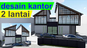 Site lebar ke belakang 2 lantai model atap perisai. Desain Bangunan Kantor 2 Lantai Office Building Design Youtube