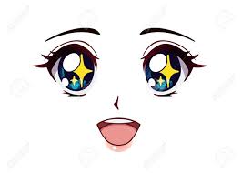 She has light blue hair and yellow eyes. Happy Anime Face Manga Style Big Blue Eyes Little Nose And Royalty Free Cliparts Vectors And Stock Illustration Image 148728980