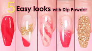 Dip powder nails are somewhere between a regular mani and fake nails. 5 Easy Designs Using Dip Powder Polish Youtube