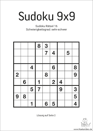 Kreuzworträtsel mit lösung zum ausdrucken. Sudoku Ratsel Zum Ausdrucken Sehr Schwer