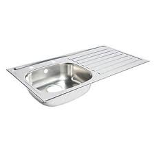 Suitable for food waste disposer: Kitchen Sink Right Hand Drainer Stainless Steel 1 Bowl 940 X 490mm Sinks Screwfix Com