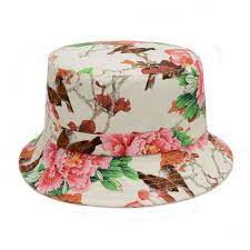 White New Cotton Floral Bucket Hat Women Summer Peony Print Boonie Hats Fashion Brand Fishing Cap Travel Caps B Floral Bucket Hat Bucket Hat Women Hat Fashion