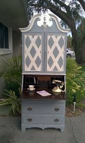 Secretary Desk For Sale On Craigslist Tampa Bay Fl Hand Painted With Annie Sloan Paint In Grey An Painted Furniture Furniture Makeover Refinishing Furniture