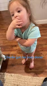 Charlie's Pedi Day! Cutie with Blue Toes