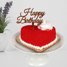 The best ever free way to wish birthday online to your lover with their name. Send Heart Shape Red Velvet Cake With Happy Birthday Topper Online Free Delivery Gift Jaipur