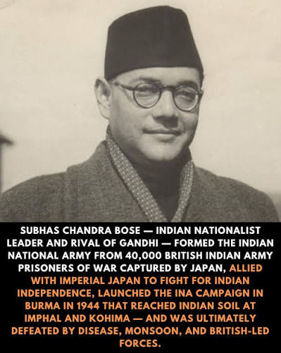 Netaji Subhas Chandra Bose Reviewing the Troops of the Azad Hind Fauj (Indian National Army)— c. 1943–45. After assuming leadership of the Indian National Army (INA) in 1943, Netaji Subhas Chandra Bo