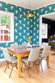 Worn carpeting, dated wallpaper, and a tired light fixture conspired against the room's simple charms. Colorful Zest How To Add Retro Glam To Your Dining Room