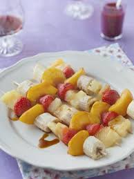 Brochettes De Fruits Au Barbecue Recette Brochette Fruits Brochette Recettes De Cuisine