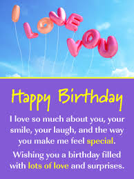 Design personal greeting cards in minutes. I Love You Balloons Romantic Happy Birthday Card For Him Birthday Greeting Cards By Davia Romantic Birthday Messages Birthday Wishes Messages Birthday Wishes Cards