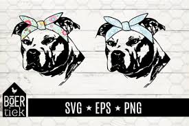 Download Pitbull Terrier With Hairbandana Graphic By Boertiek Creative Fabrica PSD Mockup Templates