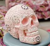 Calgary Resin Sugar Skull Sculpture In Black | Furniture in ...