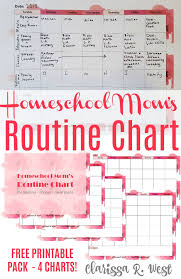 Free Printable Homeschool Moms Routine Chart Clarissa R