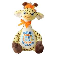 Birth Announcement Personalized Stuffed Animals Personalized Stuffed Animal Birth Announcement Personalized Baby Gift Birth Stat Animal Giraffe With Images Personalized Stuffed Animals Baby Shower Gift Basket Personalized Baby Gifts