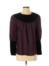 Details About Yves Saint Laurent Rive Gauche Women Purple Long Sleeve Blouse 36 Eur