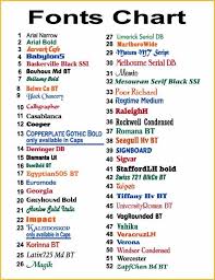 Fonts Chart Silhouette Cameo Fonts Arial Narrow Fonts